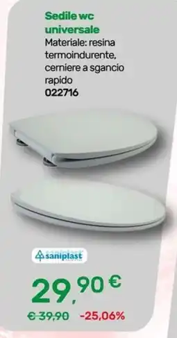 Bricoware Sedile wc universale saniplast offerta