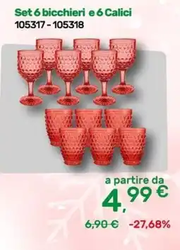 Bricoware Set 6 bicchieri e 6 Calici offerta