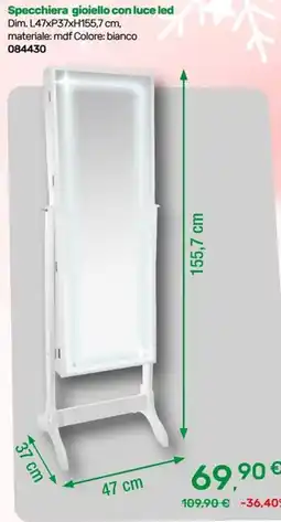 Bricoware Specchiera gioiello con luce led offerta
