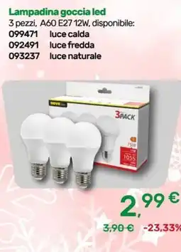 Bricoware Lampadina goccia led offerta