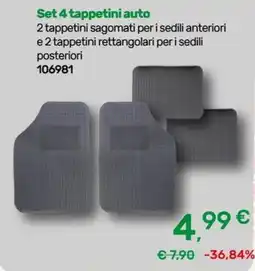 Bricoware Set 4 tappetini auto offerta
