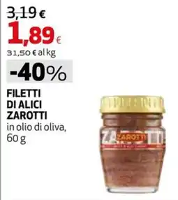 Coop Master Alleanza 3.0 Filetti di alici Zarotti offerta