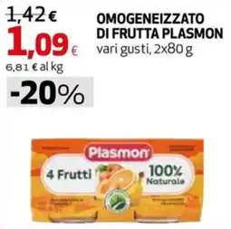 Coop Master Alleanza 3.0 Omogeneizzato di frutta Plasmon offerta