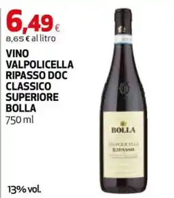 Coop Master Alleanza 3.0 Vino Valpolicella Ripasso Doc Classico Superiore Bolla offerta