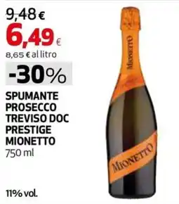 Coop Master Alleanza 3.0 Spumante Prosecco Treviso DOC Prestige Mionetto offerta