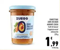 Conad Confettura zero zuccheri aggiunti Zuegg albicocche offerta