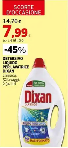Coop Master Alleanza 3.0 Detersivo liquido per lavatrice Dixan classico offerta