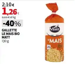 Coop Master Alleanza 3.0 Gallette le mais bio matt offerta