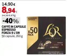 Coop Master Alleanza 3.0 Caffè in capsule espresso forza 9 l'or offerta