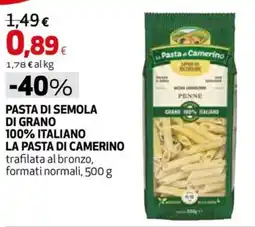 Coop Master Alleanza 3.0 Pasta di semola di grano 100% italiano La Pasta di Camerino offerta