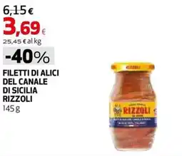 Coop Master Alleanza 3.0 Filetti di alici del canale di Sicilia Rizzoli offerta