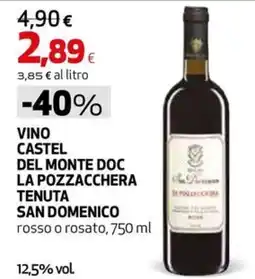 Coop Master Alleanza 3.0 Vino Castel del Monte DOC La Pozzacchera Tenuta San Domenico offerta