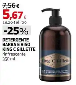 Coop Master Alleanza 3.0 Detergente barba e viso King C Gillette rinfrescante offerta