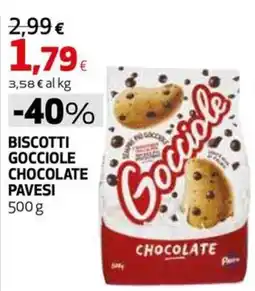 Coop Master Alleanza 3.0 Biscotti Gocci ole Chocolate Pavesi offerta