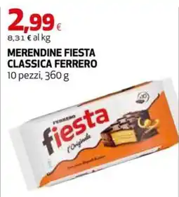 Coop Master Alleanza 3.0 Merendine Fiesta Classica Ferrero offerta