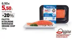 Coop Master Alleanza 3.0 Filetto di salmone norvegese origine Coop offerta