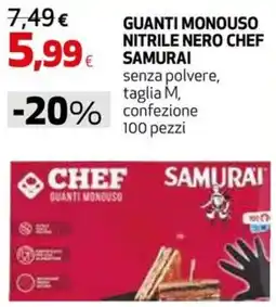 Coop Master Alleanza 3.0 Guanti monouso nitrile nero chef samurai offerta