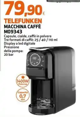 Coop Master Alleanza 3.0 Telefunken macchina caffè offerta