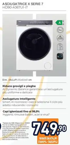 Unieuro Haier Asciugatrice X Serie 7 offerta