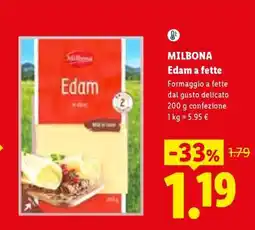 Lidl Milbona Edam a fette offerta