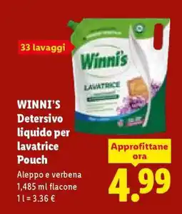 Lidl WINNI’S Detersivo liquido per lavatrice Pouch offerta