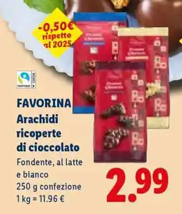Lidl Favorina Arachidi ricoperte di cioccolato offerta