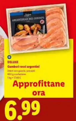 Lidl DELUXE Gamberi rossi argentini offerta