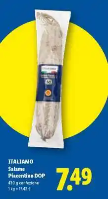 Lidl ITALIAMO Salame Piacentino DOP offerta