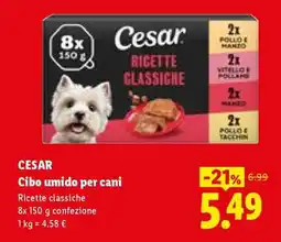 Lidl Cesar Cibo umido per cani offerta