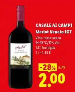 Lidl CASALE AI CAMPI Merlot Veneto IGT offerta