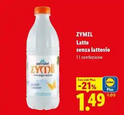 Lidl ZYMIL Latte senza lattosio offerta