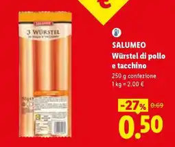 Lidl Salumeo Würstel di pollo e tacchino offerta
