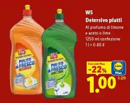 Lidl W5 Detersivo piatti offerta