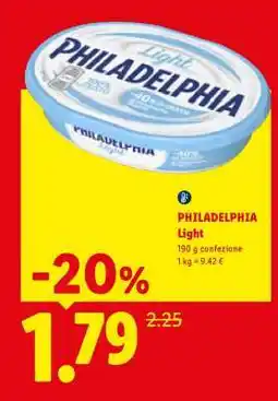 Lidl Philadelphia Light offerta