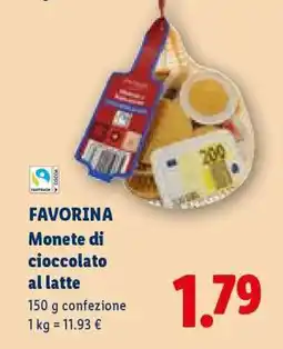 Lidl Favorina Monete di cioccolato al latte offerta