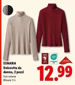 Lidl ESMARA Dolcevita da donna, 2 pezzi offerta