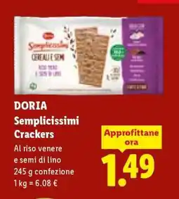 Lidl Doria Semplicissimi Crackers offerta