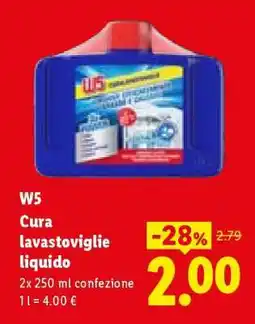 Lidl W5 Cura lavastoviglie liquido offerta