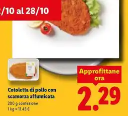 Lidl Cotoletta di pollo con scamorza affumicata offerta