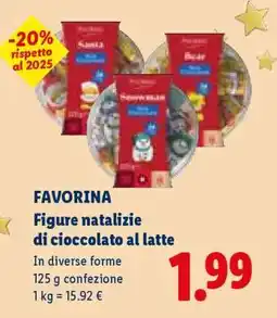 Lidl FAVORINA Figure natalizie di cioccolato al latte offerta