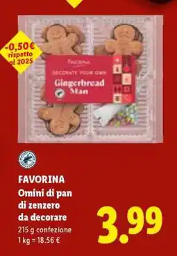 Lidl FAVORINA Omini di pan di zenzero da decorare offerta