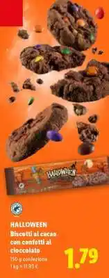 Lidl HALLOWEEN Biscotti al cacao con confetti al cioccolato offerta