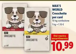 Lidl MAX'S WORLD Crocchette per cani offerta