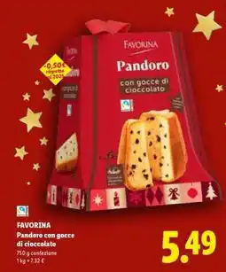 Lidl Favorina Pandoro con gocce di cioccolato offerta