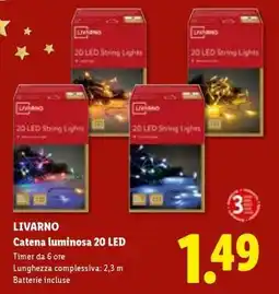 Lidl LIVARNO Catena luminosa 20 LED offerta