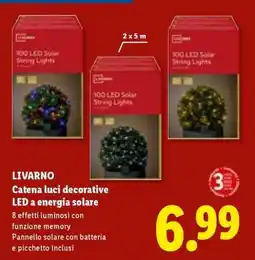 Lidl LIVARNO Catena luci decorative LED a energia solare offerta