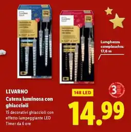 Lidl LIVARNO Catena luminosa con ghiaccioli offerta