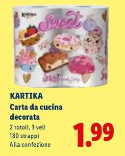 Lidl KARTIKA Carta da cucina decorata offerta