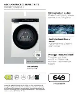Sinergy Haier Asciugatrice X Serie 7 Lite offerta
