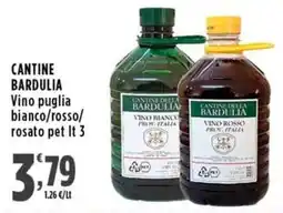 Rossotono Carrefour Cantine Bardulia Vino puglia bianco/rosso/rosato offerta